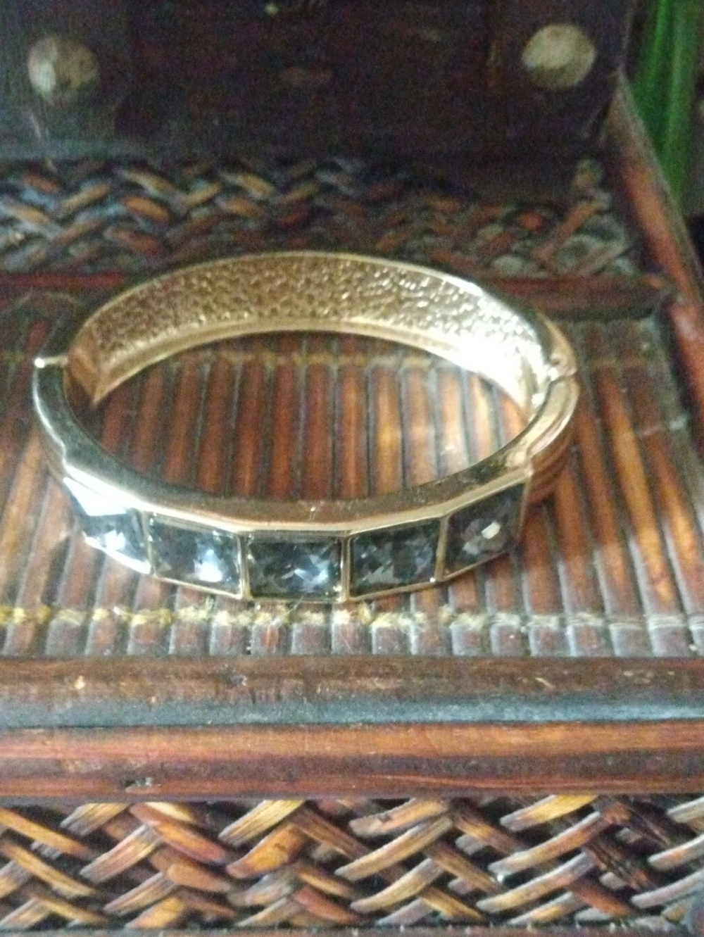 Gold & Silver-Tone Hinged Bracelet Like New